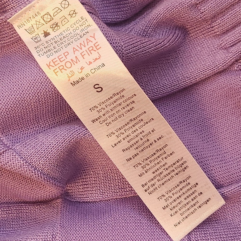 PrettyLittleThing PLT Sweater S Lilac Purple Square Checks Knit Oversized New$62 - Picture 11 of 11